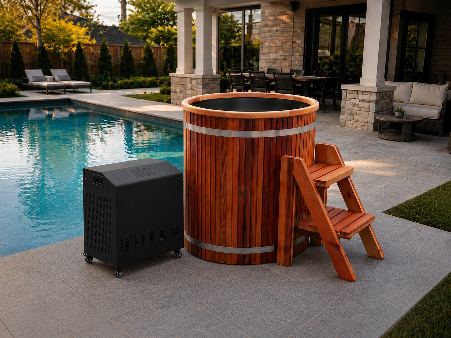 Canuck Cold Red Cedar Cold Plunge and Chiller Bundle