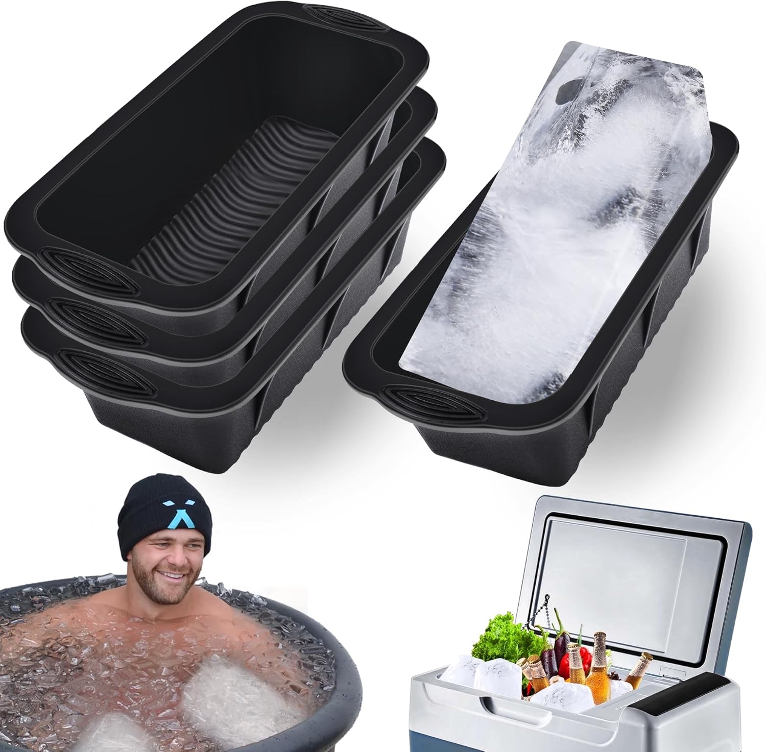 Large Ice Block Mold 4-Pack